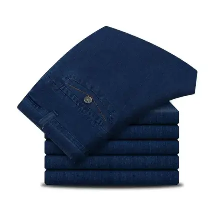 Men's High Waist Straight Fit Stretch Jeans