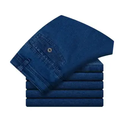 Men's High Waist Straight Fit Stretch Jeans