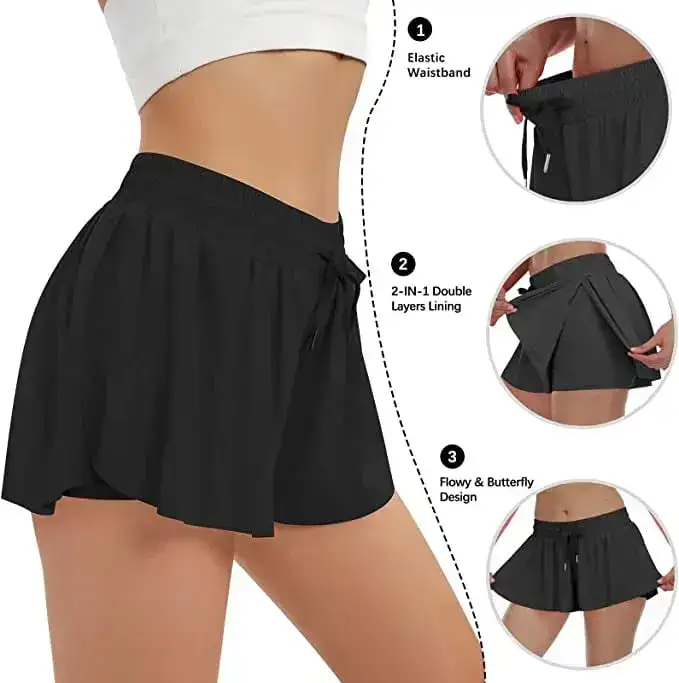 Skort with built-in layer