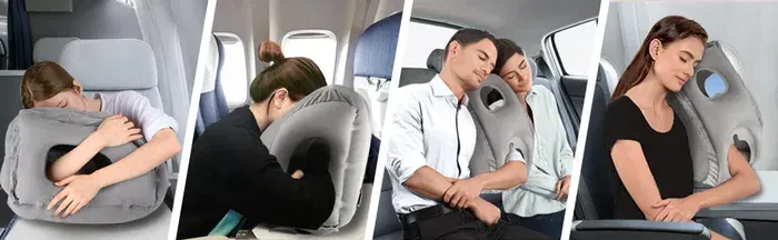 Travel pillow in blue color